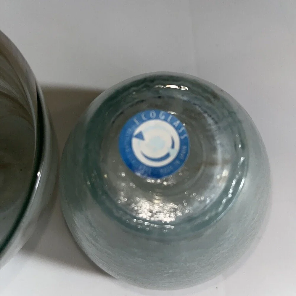 Ecoglass Recycled Glass Votive Holder White Swirls Spain Set Of 2